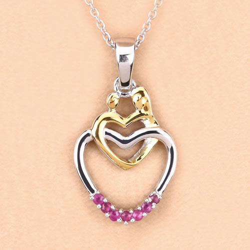 0.14 Carat Genuine Ruby .925 Sterling Silver Pendant