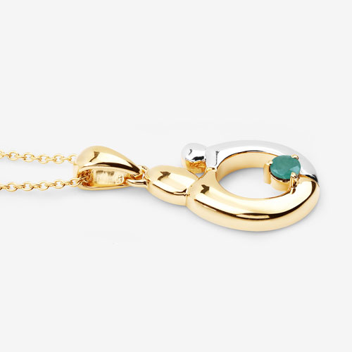 0.17 Carat Genuine Emerald .925 Sterling Silver Pendant