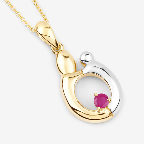 0.20 Carat Genuine Ruby .925 Sterling Silver Pendant