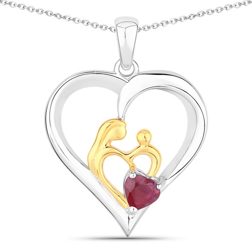 Ruby-0.50 Carat Genuine Ruby .925 Sterling Silver Pendant