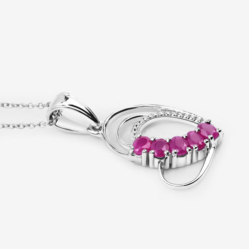 1.10 Carat Genuine Ruby .925 Sterling Silver Pendant
