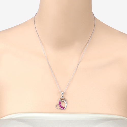 1.10 Carat Genuine Ruby .925 Sterling Silver Pendant
