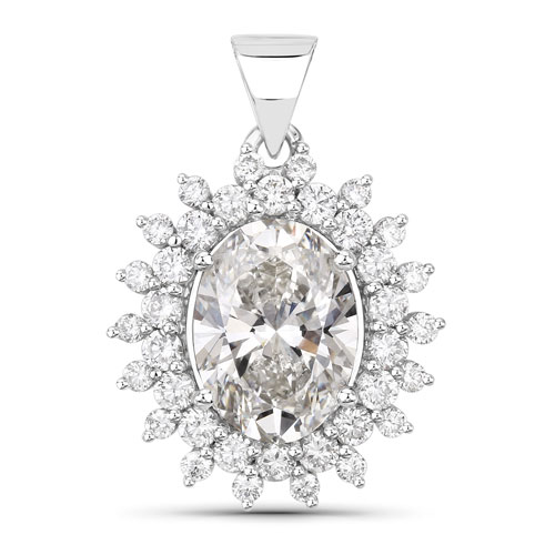 Diamond-3.79 Carat Lab Grown Diamond Platinum Pendant