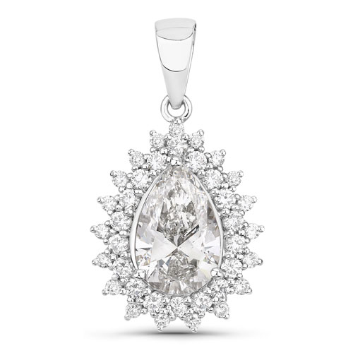 Diamond-3.90 Carat Lab Grown Diamond Platinum Pendant