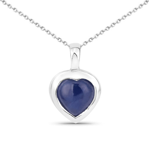 Sapphire-0.60 Carat Genuine Blue Sapphire .925 Sterling Silver Pendant