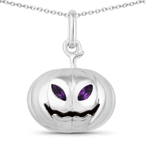 Amethyst-0.14 Carat Genuine Amethyst .925 Sterling Silver Pendant