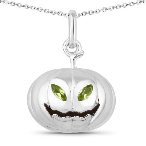 Peridot-0.14 Carat Genuine Peridot .925 Sterling Silver Pendant