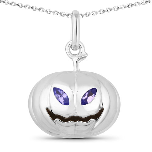 Tanzanite-0.16 Carat Genuine Tanzanite .925 Sterling Silver Pendant