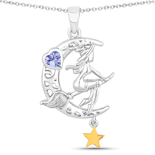 Tanzanite-0.19 Carat Genuine Tanzanite .925 Sterling Silver Pendant