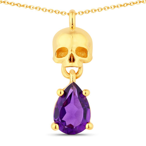 Amethyst-0.68 Carat Genuine Amethyst .925 Sterling Silver Pendant