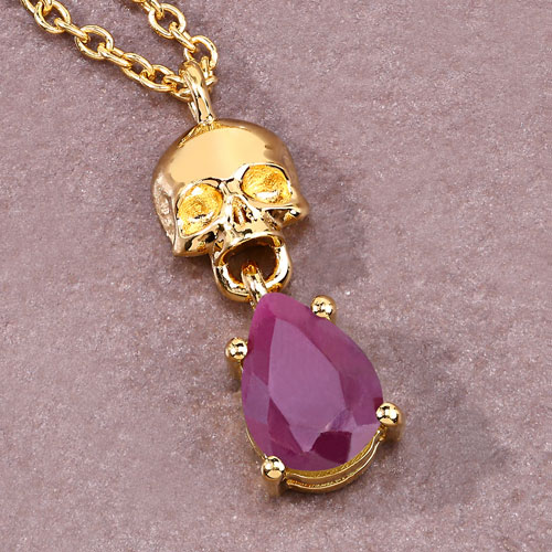 0.85 Carat Genuine Ruby .925 Sterling Silver Pendant