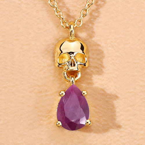 0.85 Carat Genuine Ruby .925 Sterling Silver Pendant