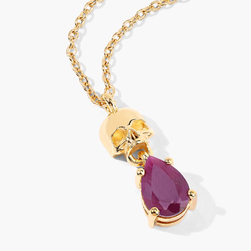 0.85 Carat Genuine Ruby .925 Sterling Silver Pendant