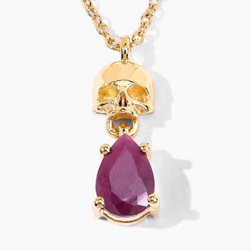 0.85 Carat Genuine Ruby .925 Sterling Silver Pendant