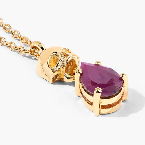 0.85 Carat Genuine Ruby .925 Sterling Silver Pendant