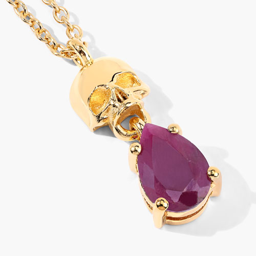 0.85 Carat Genuine Ruby .925 Sterling Silver Pendant