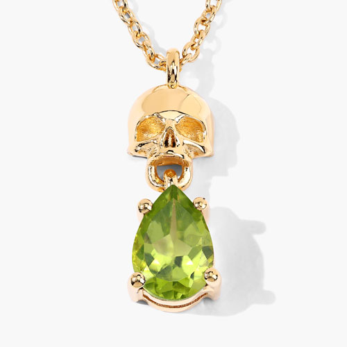 0.75 Carat Genuine Peridot .925 Sterling Silver Pendant