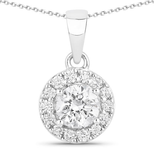 1.00 Carat Genuine Lab Grown Diamond .925 Sterling Silver Pendant
