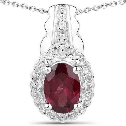 2.98 Carat Genuine Rhodolite Garnet and White Topaz .925 Sterling Silver 3 Piece Jewelry Set (Ring, Earrings, and Pendant w/ Chain)