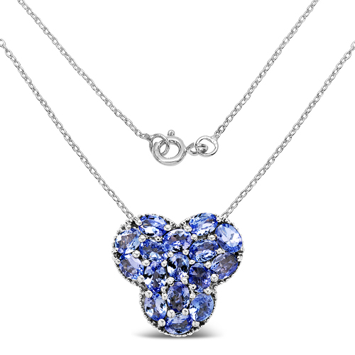 2.72 Carat Genuine Tanzanite .925 Sterling Silver Pendant