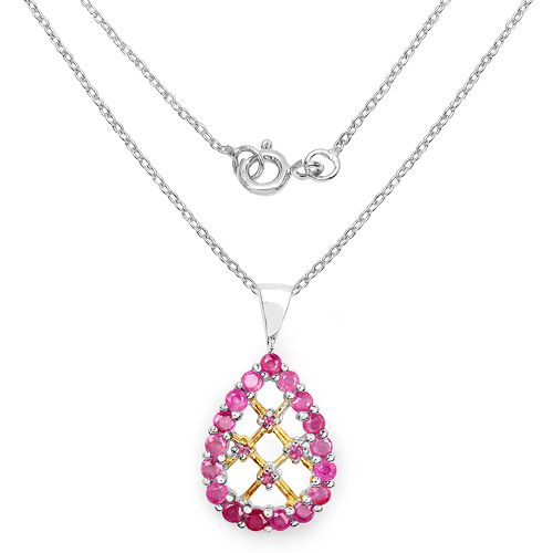 1.48 Carat Genuine Ruby .925 Sterling Silver Pendant
