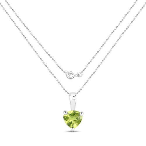 0.42 Carat Genuine Peridot .925 Sterling Silver Pendant