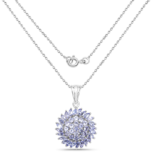 3.25 Carat Genuine Tanzanite .925 Sterling Silver Pendant