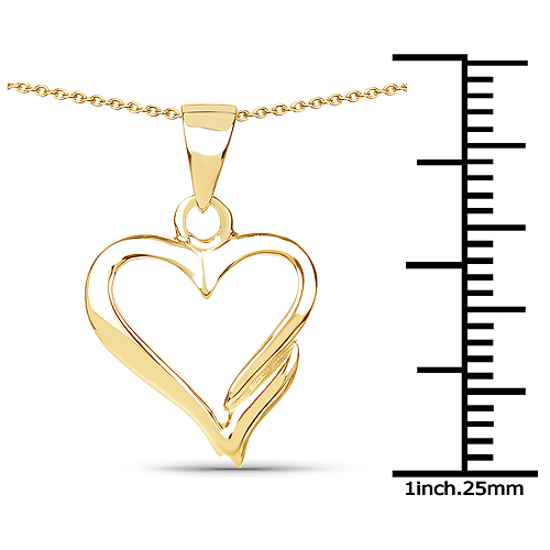 14K Yellow Gold Plated 3.10 Grams .925 Sterling Silver Pendant