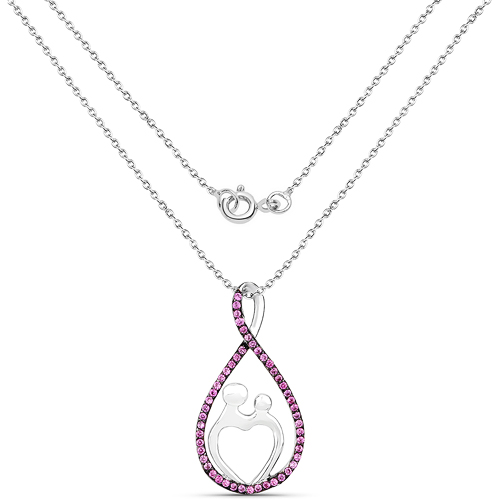 0.50 Carat Created Ruby .925 Sterling Silver Pendant