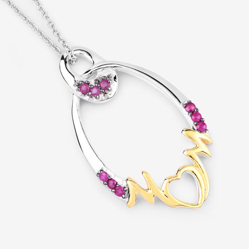0.18 Carat Genuine Ruby .925 Sterling Silver Pendant