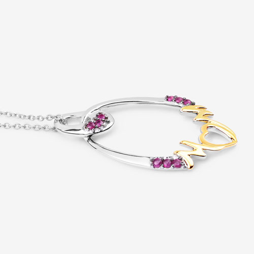 0.18 Carat Genuine Ruby .925 Sterling Silver Pendant