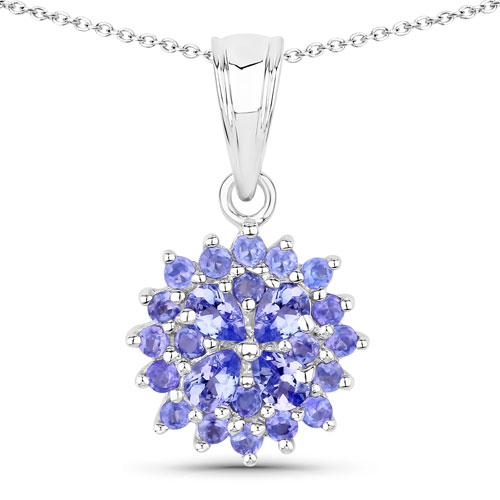 Tanzanite-1.16 Carat Genuine Tanzanite .925 Sterling Silver Pendant