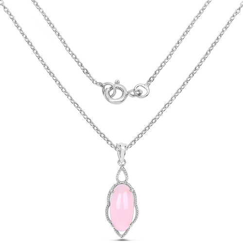 11.20 Carat Dyed Pink Opal .925 Sterling Silver Pendant