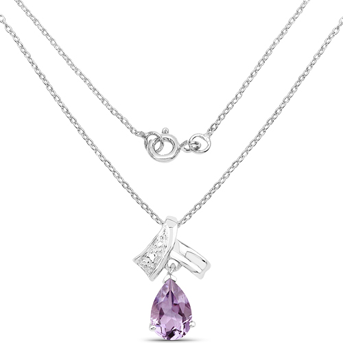 1.10 Carat Genuine Aquamarine .925 Sterling Silver Pendant