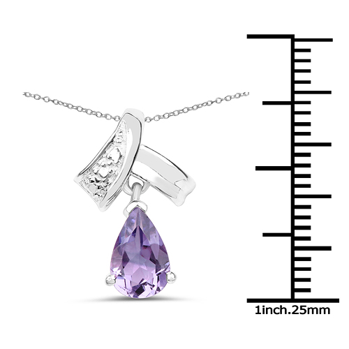 1.10 Carat Genuine Aquamarine .925 Sterling Silver Pendant