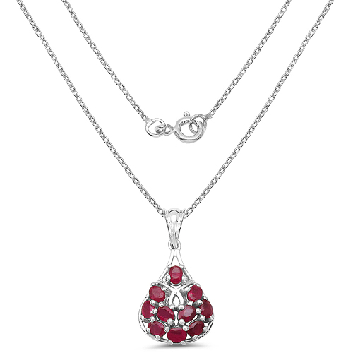 2.50 Carat Genuine Ruby .925 Sterling Silver Pendant