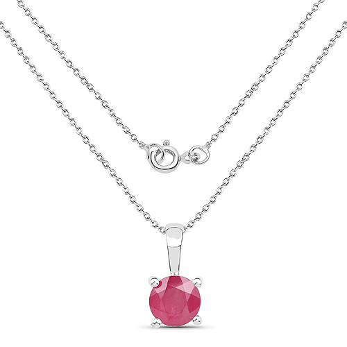 2.75 Carat Genuine Emerald, Glass Filled Ruby & Glass Filled Sapphire .925 Sterling Silver Pendant