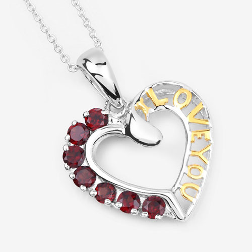 0.84 Carat Genuine Garnet .925 Sterling Silver Pendant