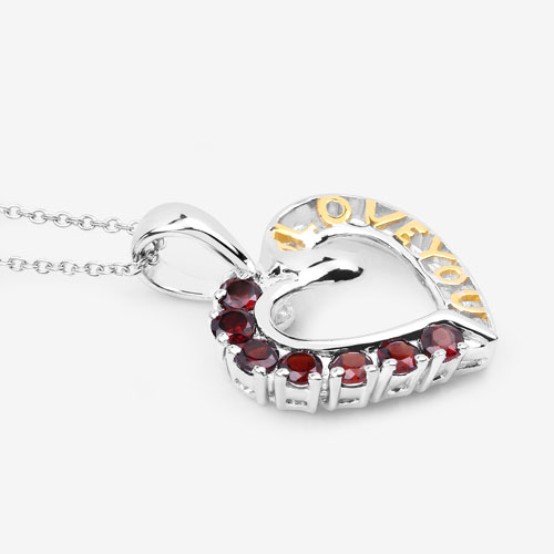 0.84 Carat Genuine Garnet .925 Sterling Silver Pendant
