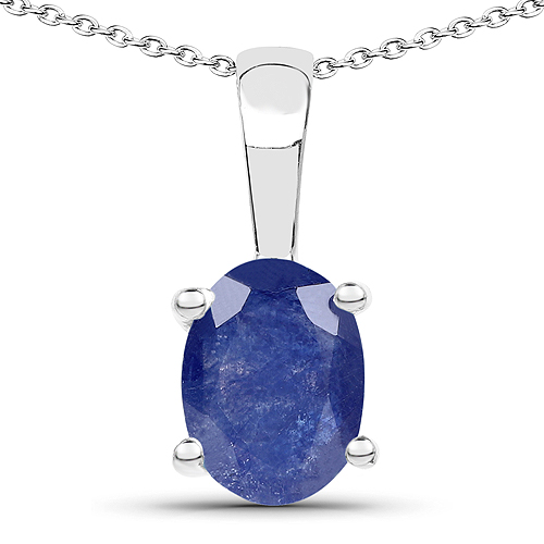 2.65 Carat Genuine Emerald, Glass Filled Ruby & Glass Filled Sapphire .925 Sterling Silver Pendant