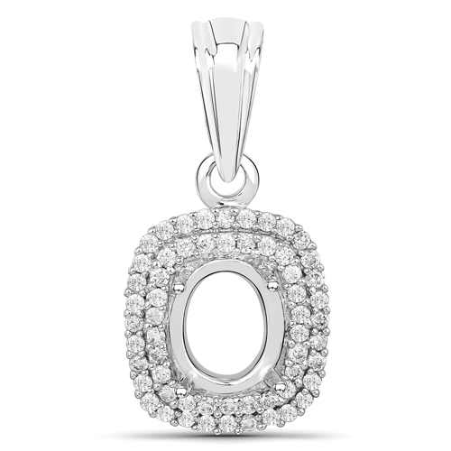 Diamond-0.26 Carat Genuine White Diamond 14K White Gold Pendant