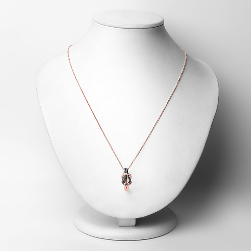 18K Rose Gold Plated 0.004 Carat Genuine Blue Diamond .925 Sterling Silver Pendant