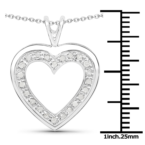 0.18 Carat Genuine White Diamond .925 Sterling Silver Pendant