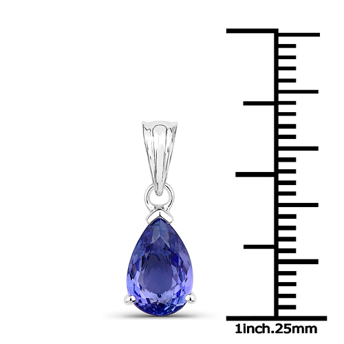 14K White Gold 1.26 Carat Genuine Tanzanite Pendant