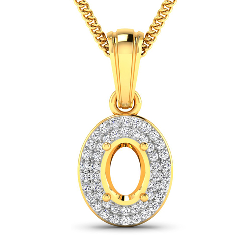 Diamond-0.17 Carat Genuine White Diamond 14K Yellow Gold Pendant