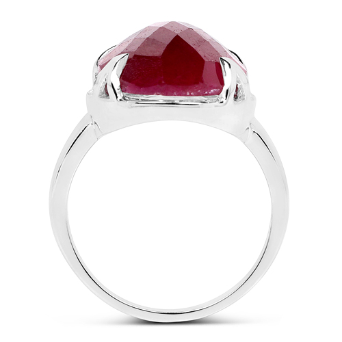 13.50 Carat Dyed Ruby .925 Sterling Silver Ring