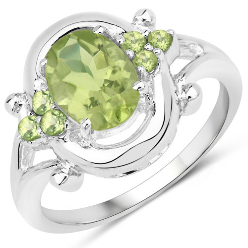 Peridot-1.91 Carat Genuine Peridot .925 Sterling Silver Ring