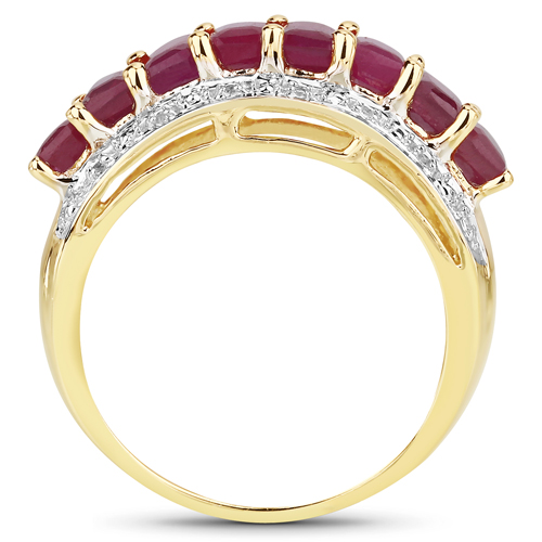 3.26 Carat Glass Filled Ruby and White Topaz .925 Sterling Silver Ring