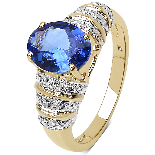 1.88 Carat Tanzanite 10K Yellow Gold Ring