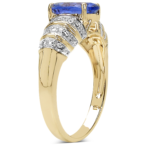 1.88 Carat Tanzanite 10K Yellow Gold Ring